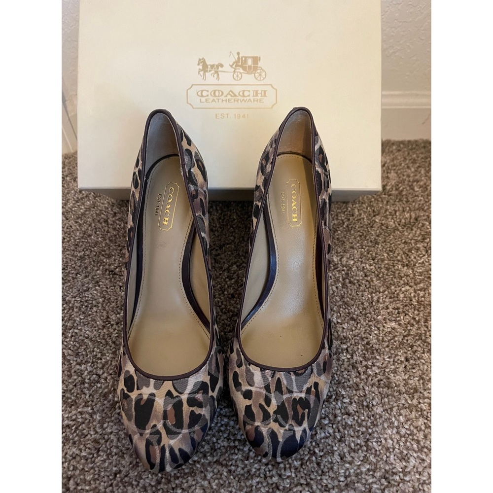 COACH cheetah print heels